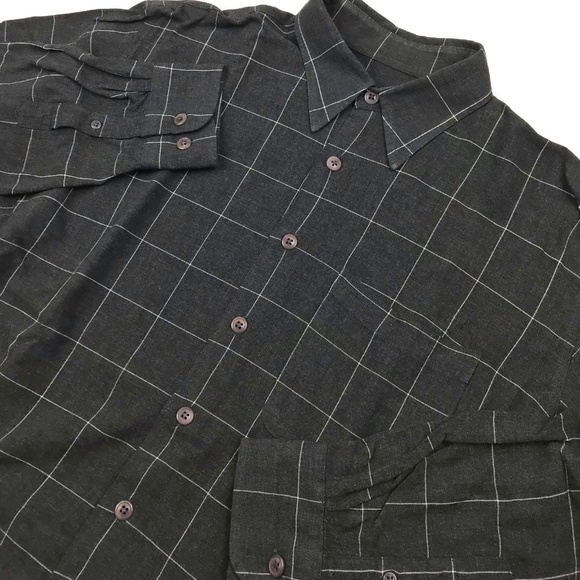 Bugatchi Uomo Charcoal Shirt Size Medium Rayon Sz - Picture 4 of 8